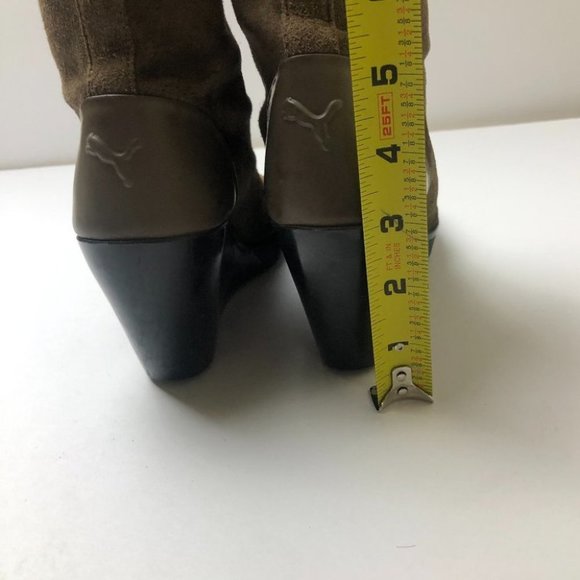 Puma Olive Green Suede Bootie Size 37 - Picture 10 of 12